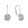 Strieborné náušnice visiace s kryštálmi Swarovski fialové malé 31321.3 violet