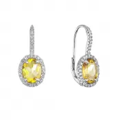 Strieborné náušnice luxusné s pravými minerálnymi kameňmi žlté 11492.3 citrine