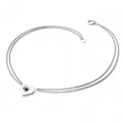 Náramok srdca a čierny diamant 10874-NR02-B-Black