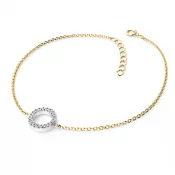 Náramok s prsteňom vysadeným s diamantmi 10981-NR01-ZLB