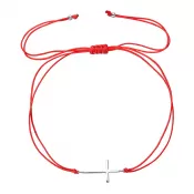 Kabbalah náramok so strieborným krížikom 13045.3 red