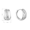 Strieborné náušnice kruhy so zirkónmi v bielej farbe 11462.1
