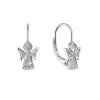Strieborné náušnice anjel so zirkónmi 11543.1