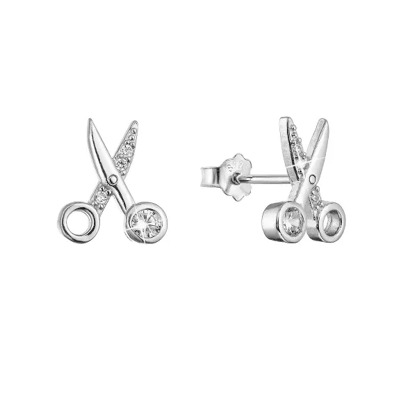 Strieborné náušnice nožnice so zirkónmi 11525.1 crystal