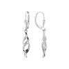 Strieborné náušnice visiace so zirkónmi bielej vlnky 11550.1 crystal