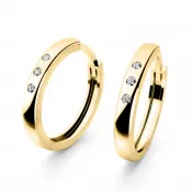 Dámske náušnice žlté zlato 585/1000 prírodný diamant 0,026 ct G/SI kruhy 10970-ZL-DIA