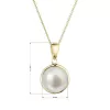 Zlatý 14 karátový náhrdelník žlté zlato s bielou riečnou perlou 92P00053