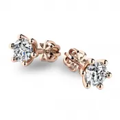 Zlaté náušnice kôstky so zirkónmi 10886-CV-ZIR