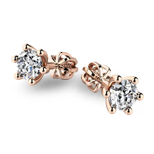 Zlaté náušnice kôstky so zirkónmi 10886-CV-ZIR