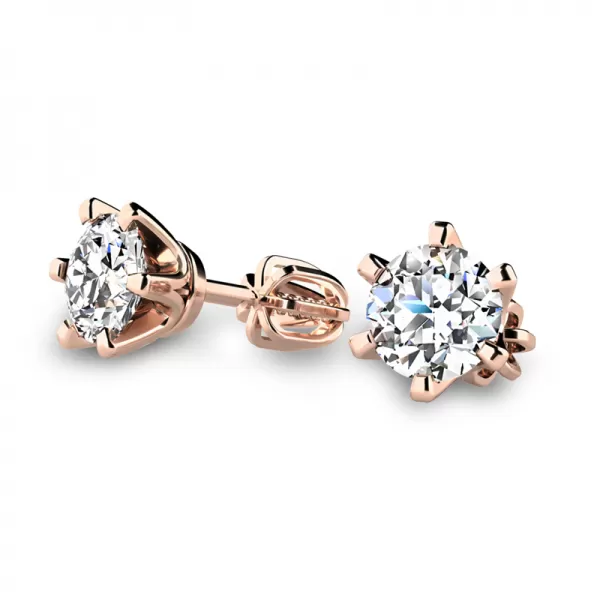 Dámske náušnice ružové zlato 585/1000 prírodný diamant 0,820 ct G/SI briliant 10990-CV-DIA