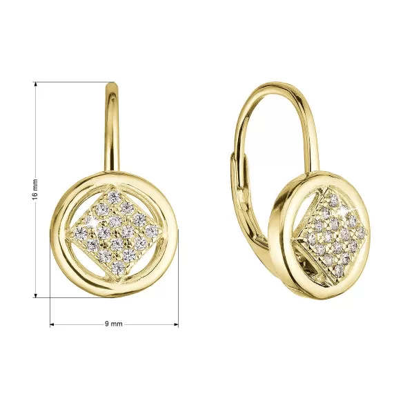 Pozlátené strieborné náušnice so zirkónmi 11509.1 crystal
