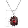 Strieborný náhrdelník luxusný s pravými minerálnymi kameňmi červené 12091.3 garnet