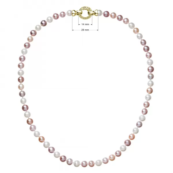Perlový náhrdelník z pravých riečnych perál mix farieb 22004.3