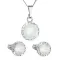 Súprava šperkov s kryštálmi Swarovski náušnice, retiazka a prívesok biele opálové okrúhle 39352.7