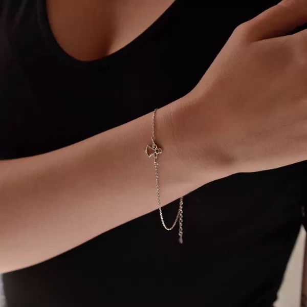 Strieborný náramok anjelik so zirkónmi 13028.1