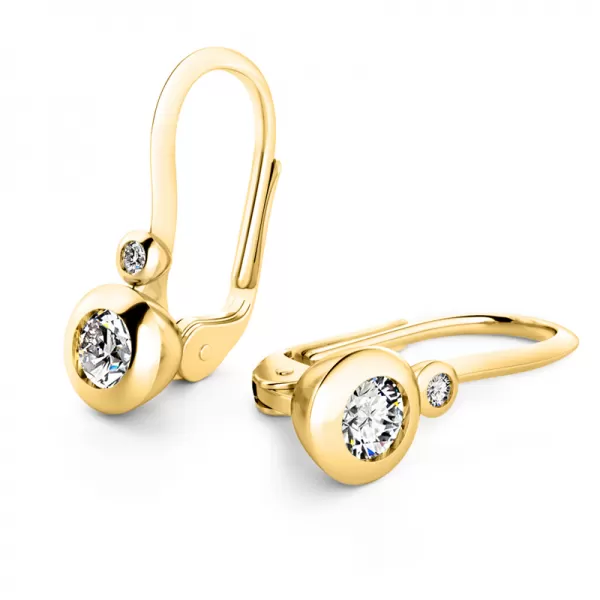 Zlaté náušnice s diamantmi 10984-Zl-dia
