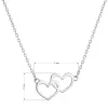 Strieborný náhrdelník dve srdiečka 62008