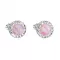 Strieborné náušnice kôstky so syntetickým opálom a Preciosa kryštály ružové okrúhle 31317.1