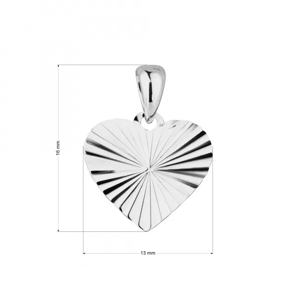 Strieborný prívesok srdca so vzorom 64023