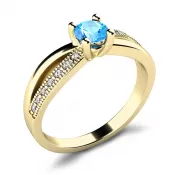 Dámsky prsteň zo žltého zlata 585/1000 prírodný diamant G/SI s topásom 10998-ZL-TPZ