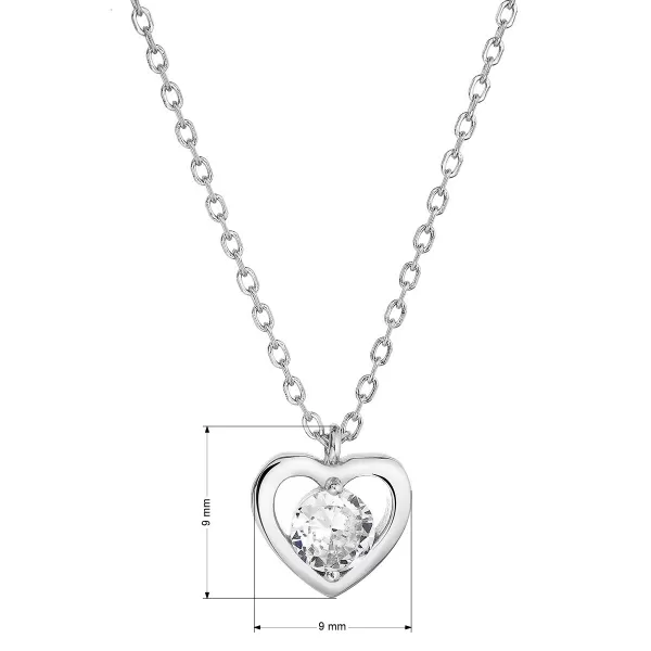 Strieborný náhrdelník srdiečko so zirkónom 12063.1