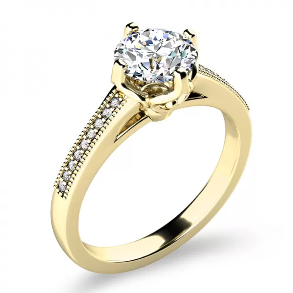 Zásnubný prsteň žlté zlato 585/1000 prírodný diamant 0,099 ct G/SI ZP-10977-ZL-DIA