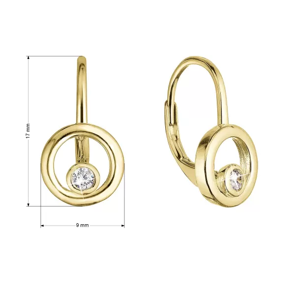 Pozlátené strieborné náušnice so zirkónom 11511.1 crystal