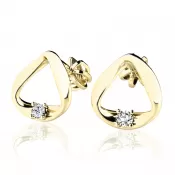 Zlaté náušnice 585/1000 s prírodnými diamantmi 0,024ct, G/SI