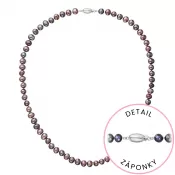 Perlový náhrdelník z riečnych perál so zapínaním z bieleho 14 karátového zlata 822001.3/9271B dk.peacock