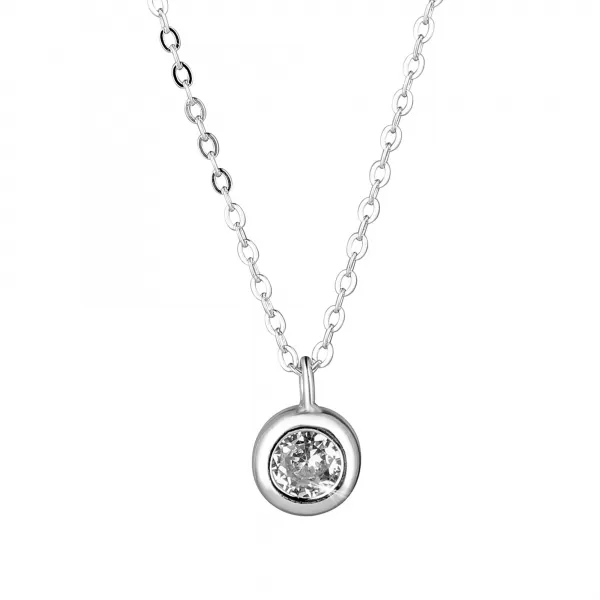 Strieborný náhrdelník so zirkónom 12117.1 crystal