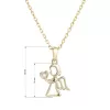 Pozlátený strieborný náhrdelník anjel so zirkónom v srdiečku 12073.1