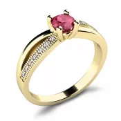 Dámsky prsteň zo žltého zlata 585/1000 prírodný diamant G/SI 10998-ZL-RUB