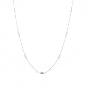 Strieborný náhrdelník s prvkami rozloženými dookola retiazky 62019