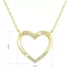 Pozlátený náhrdelník srdca s bielymi zirkónmi 12010.1