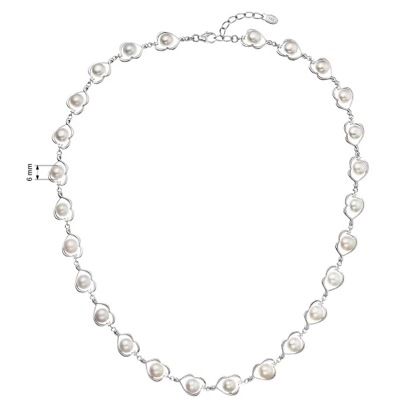 Strieborný náhrdelník s riečnymi perlami v striebre 22048.1