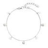 Strieborný náramok tri perličky striedavo so striebornou placičkou 23027.1