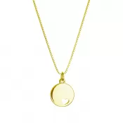 Pozlátený náhrdelník s príveskom placička so srdiečkom 62006