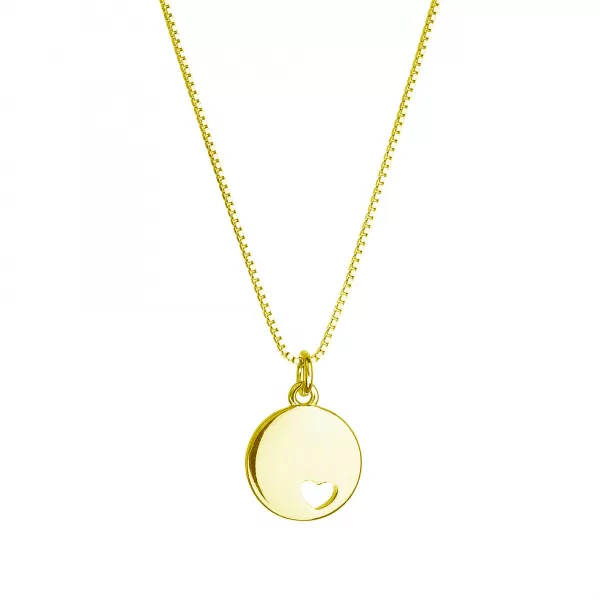 Pozlátený náhrdelník s príveskom placička so srdiečkom 62006