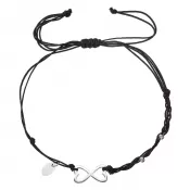 Kabbalah náramok so strieborným nekonečnom 13048.3 black