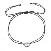 Kabbalah náramok so strieborným štvorlístkom 13047.3 black