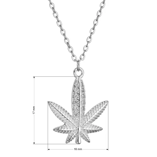 Strieborný náhrdelník konope so zirkónmi 12114.1