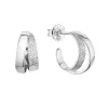 Strieborné náušnice kruhy so zirkónmi v bielej farbe 11441.1
