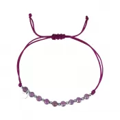 Textilný náramok fialový s korálkami z ametystu 13059.3 ametyst