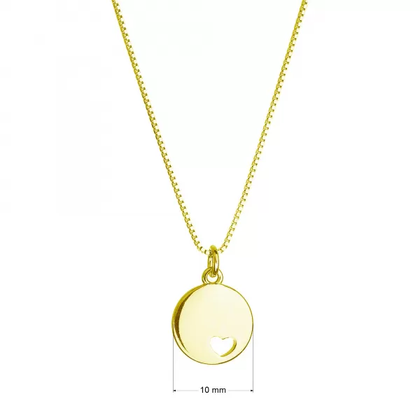 Pozlátený náhrdelník s príveskom placička so srdiečkom 62006