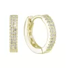Pozlátené strieborné náušnice kruhy so zirkónmi v bielej farbe 11238.1