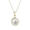 Zlatý 14 karátový náhrdelník žlté zlato s bielou riečnou perlou 92P00053