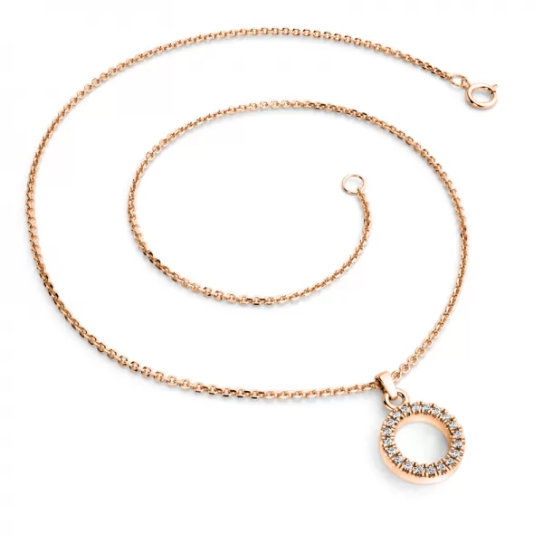 Ružový zlatý prsteň s diamantmi 10972-cv-dia