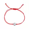 Textilný náramok Kabbalah červený so striebornou futbalovou loptou 13057.3 red
