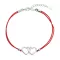 Kabbalah náramok so striebornými srdiečkami 13050.3 red