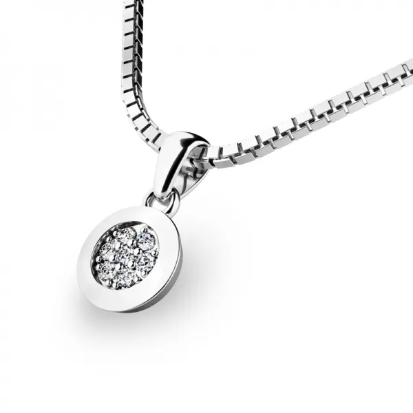 Prívesok z bieleho zlata s diamantmi 10904-B-DIA